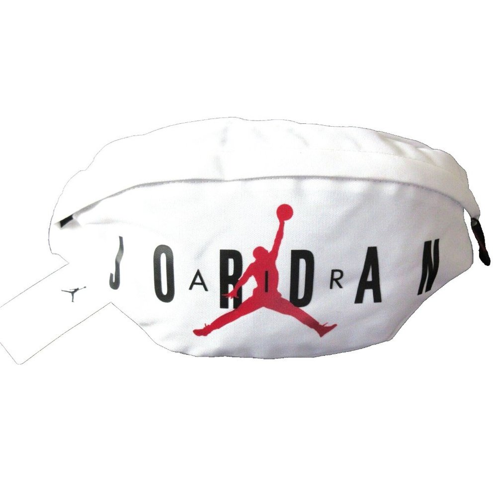 Nike Jordan Air Crossbody Fanny Pack Waist Belt Bag White Black Red NWT - Picture 1 of 7